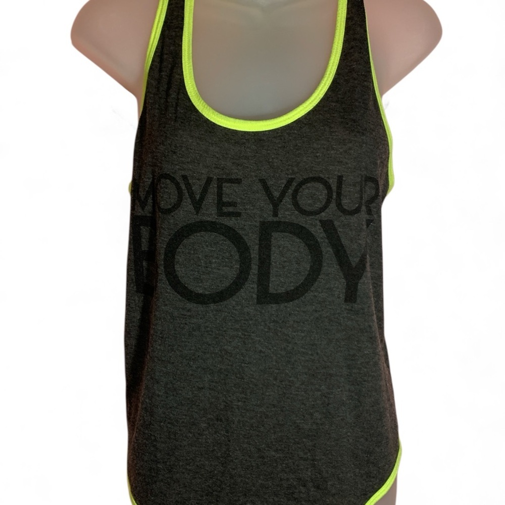 Hard Candy Charcoal and Neon Yellow Tank Top (item#10295)